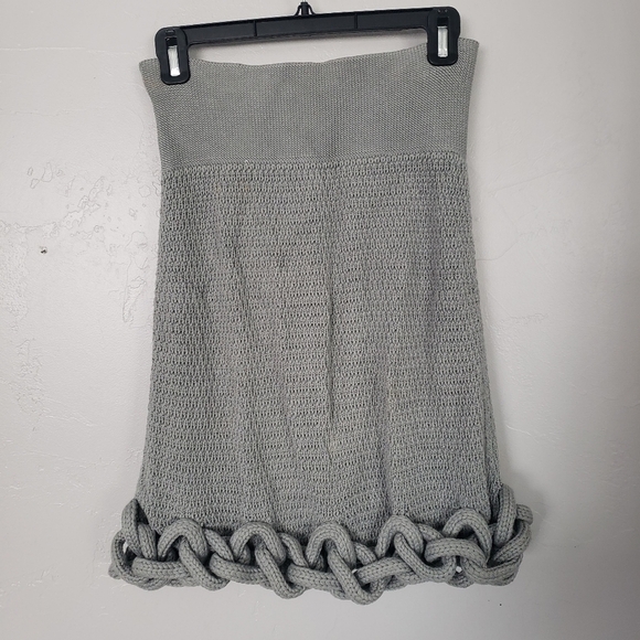 Fendi Women's 40 Grey Knit Sweater Skirt Knot Bottom Braided Designer US 4 - Picture 8 of 8